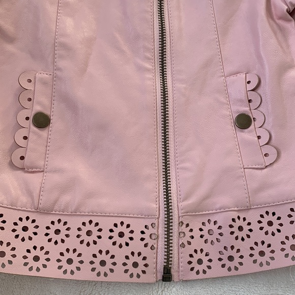 Tahari Pink Faux Leather Jacket 2T 🤩 EUC - Picture 6 of 15